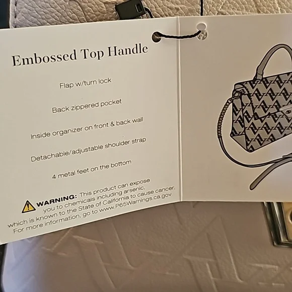 Adrienne Vittadini the AV BORSETTA COLLECTION EMBOSSED TOP HANDLE HANDBAG - Picture 9 of 10